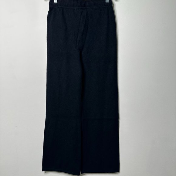 MONROW Black Cashmere Blend Wide Leg Sweatpants Small NEW - Picture 2 of 4